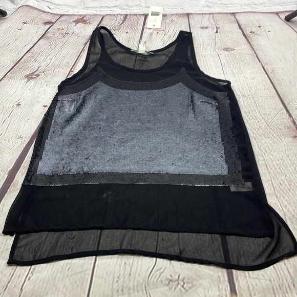 NWT Piperlime Sexy chiffon and sequin tank top small - Picture 1 of 5
